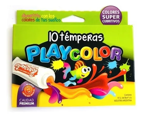 PLAYCOLOR TEMPERA SURTIDA X 10