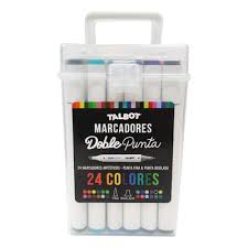 descarga (2) MARCADORES TALBOT DOBLE PUNTA BISELADA X 24 UNIDADES